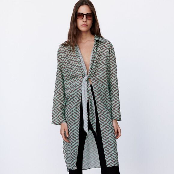 Zara Printed Ties Tunic New Small - Picture 1 of 9